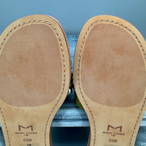 NEW Marc Fisher LTD Paxton Studded Slides Green 6.5M - Picture 10 of 10